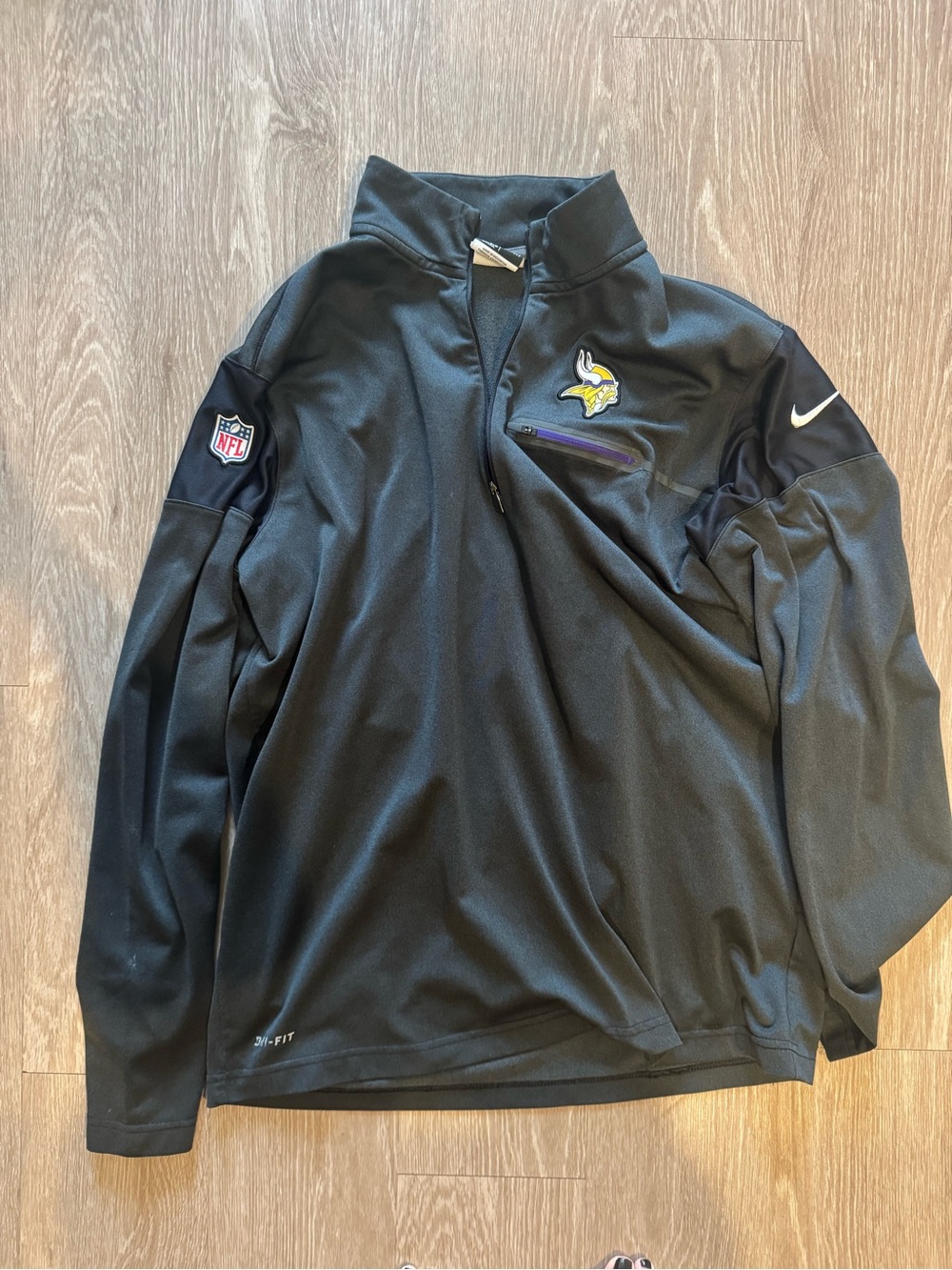 Nike Black Minnesota Vikings Lightweight Quarter-Zip Jacket sz L